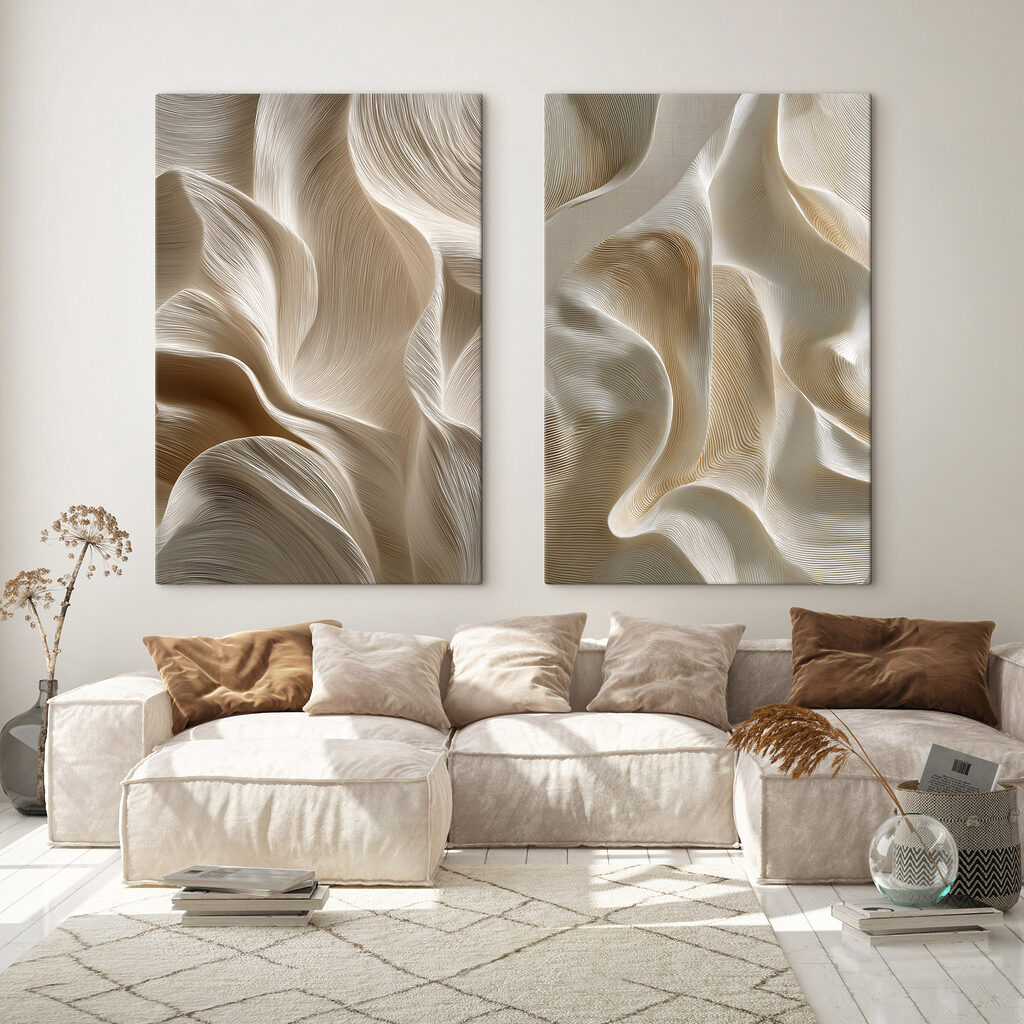 Wellen mit sanften Rillen in einem Interieur
