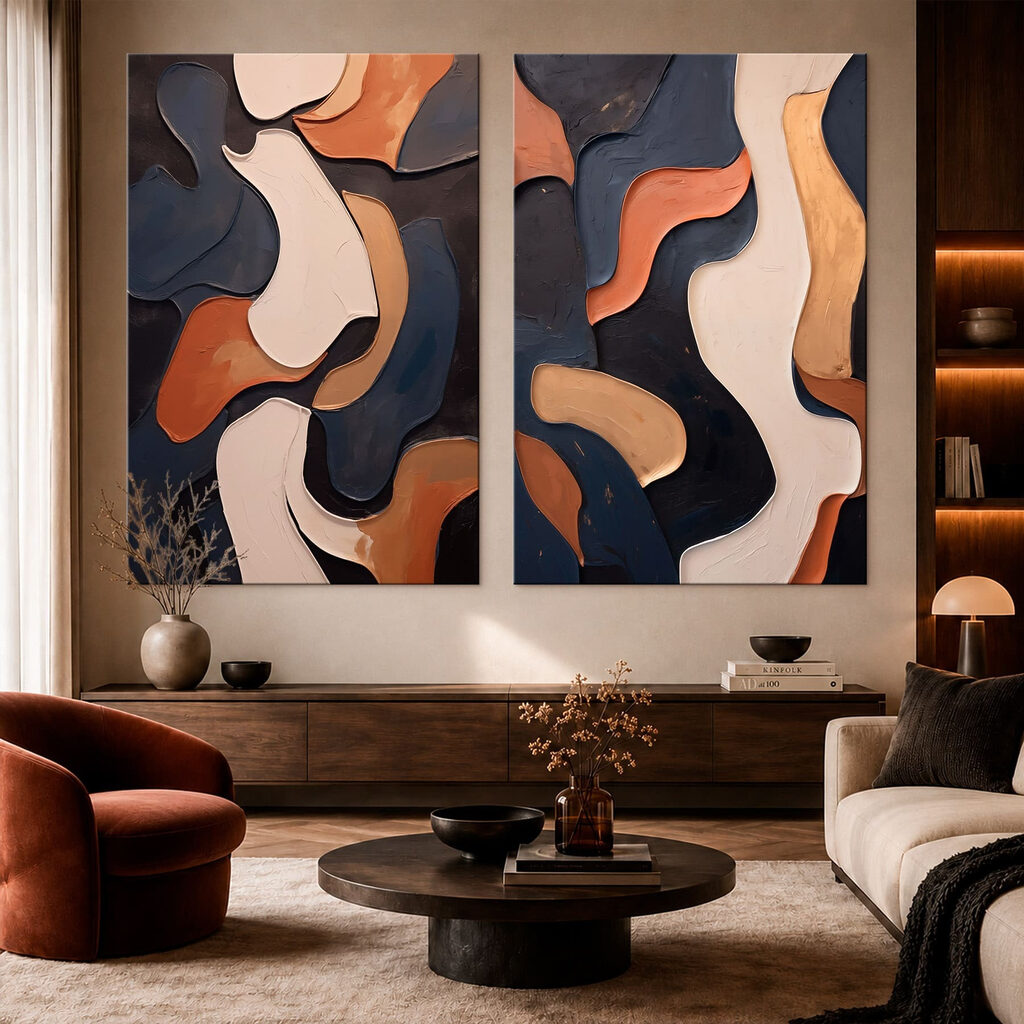 Ineinander gewundene Formen in einem Interieur