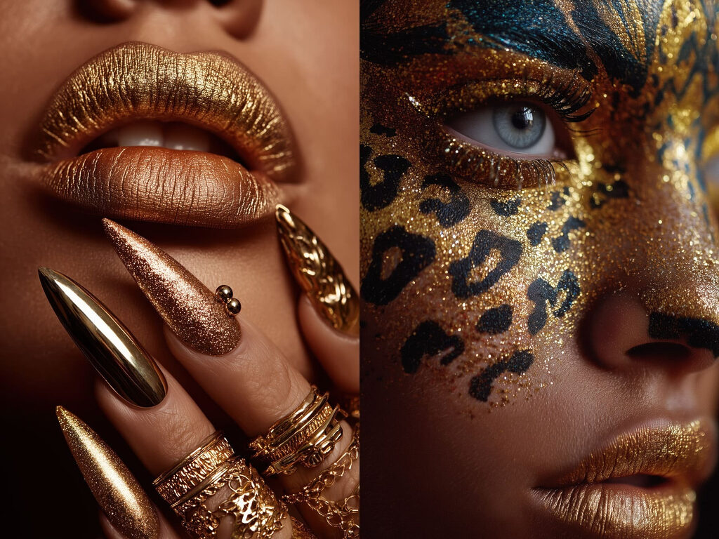 Goldener Glamour — ganzes Design
