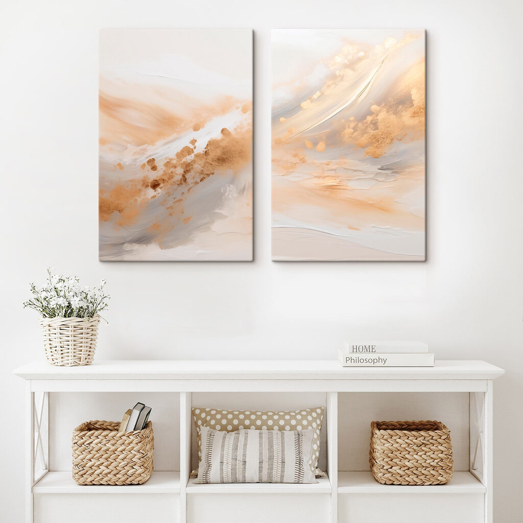 Wellen mit Goldspritzern in einem Interieur