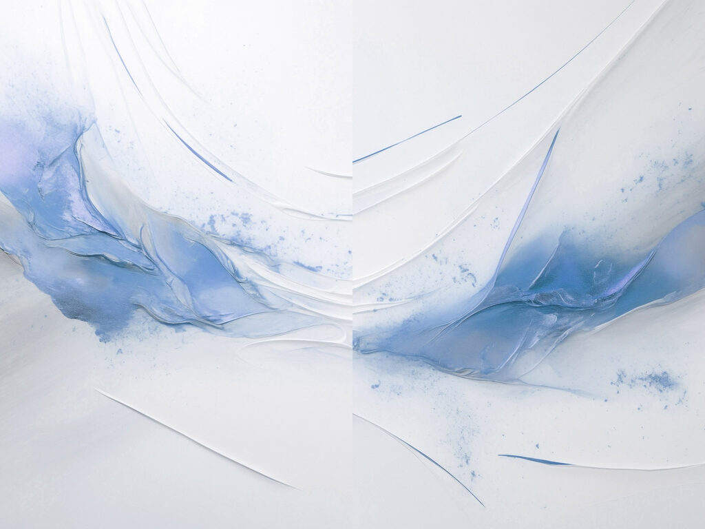 Blaue Striche auf Weiß — ganzes Design