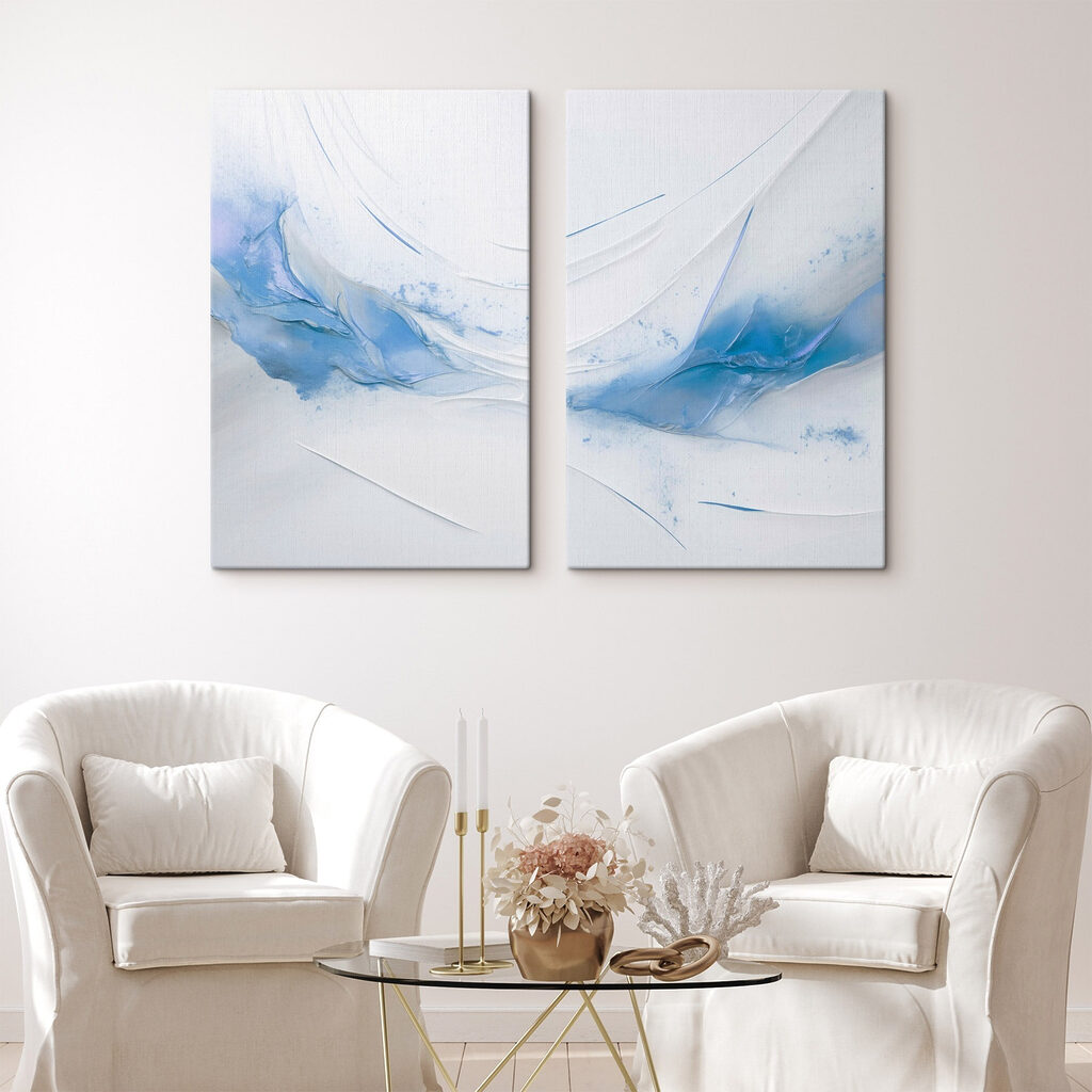 Blaue Striche auf Weiß — Interieur 2