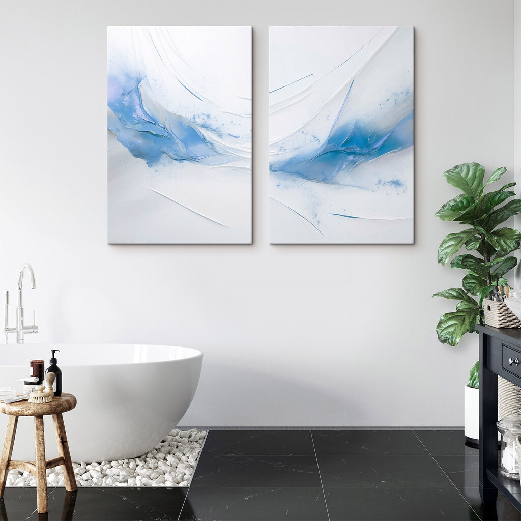 Blaue Striche auf Weiß — Interieur 1