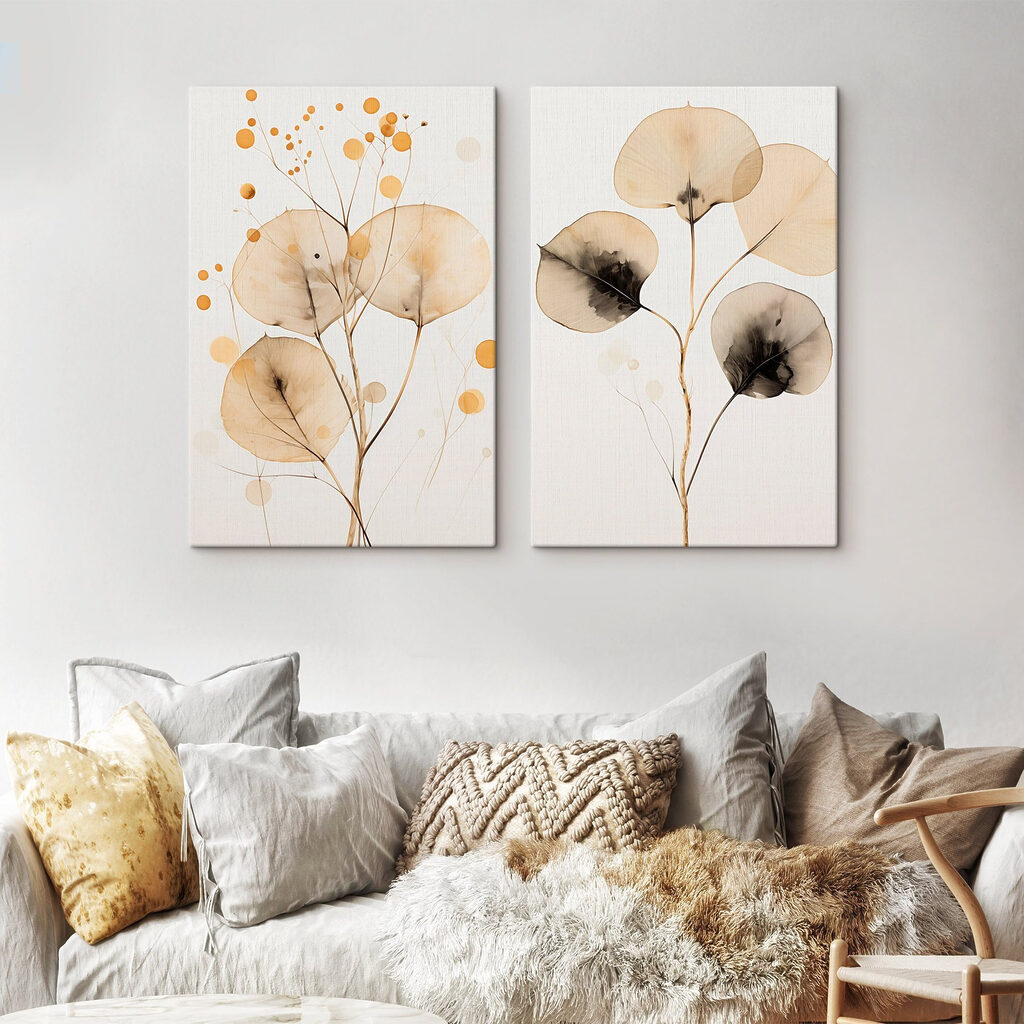 Verspielte runde Blüten in einem Interieur