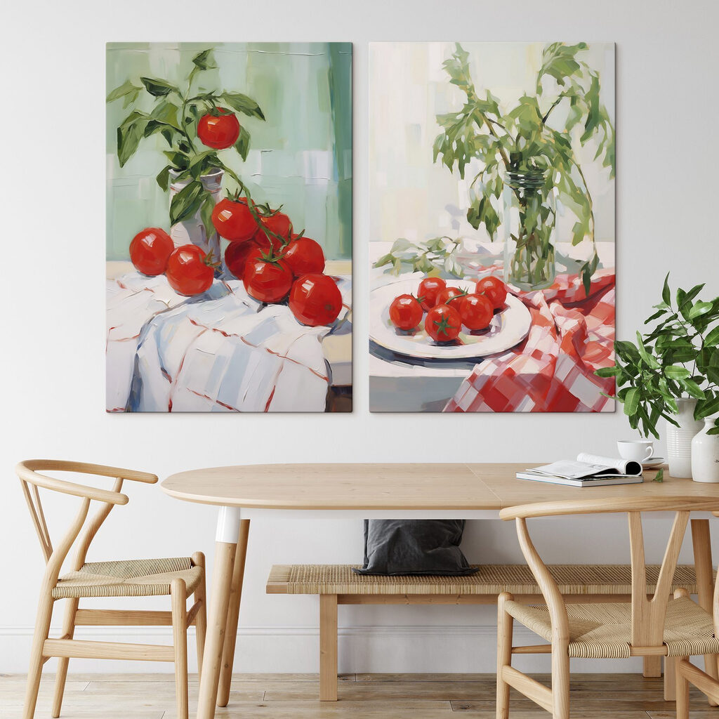 Tomaten im Fensterlicht in einem Interieur