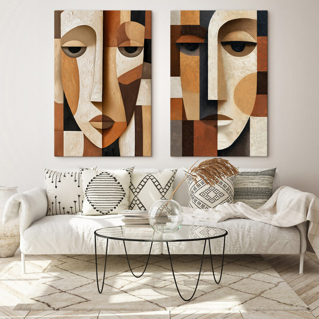 Quartett der Gesichter in einem Interieur