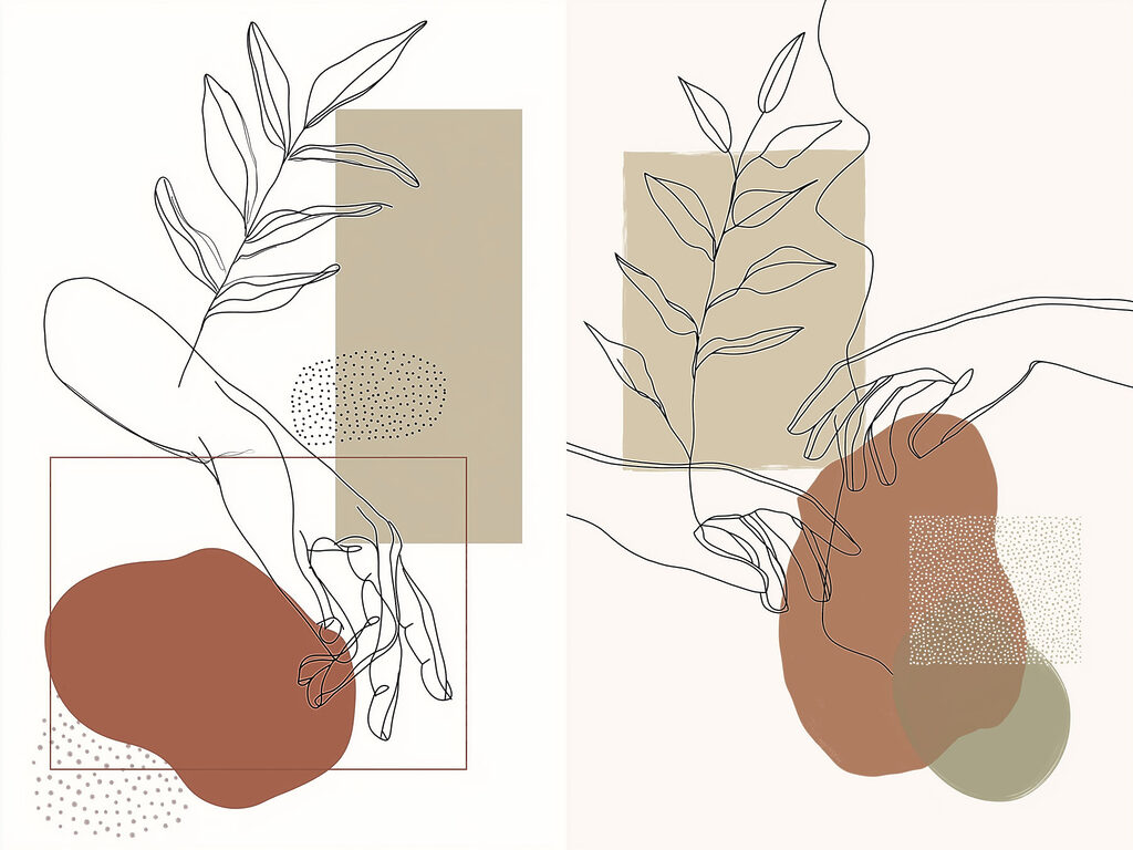 Eine Hand voller Linien — ganzes Design
