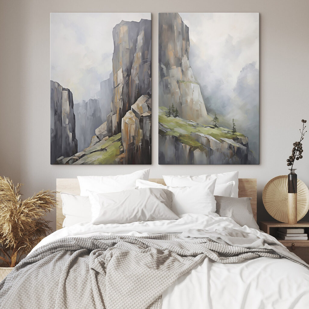 Ein Pfad an Felswänden in einem Interieur