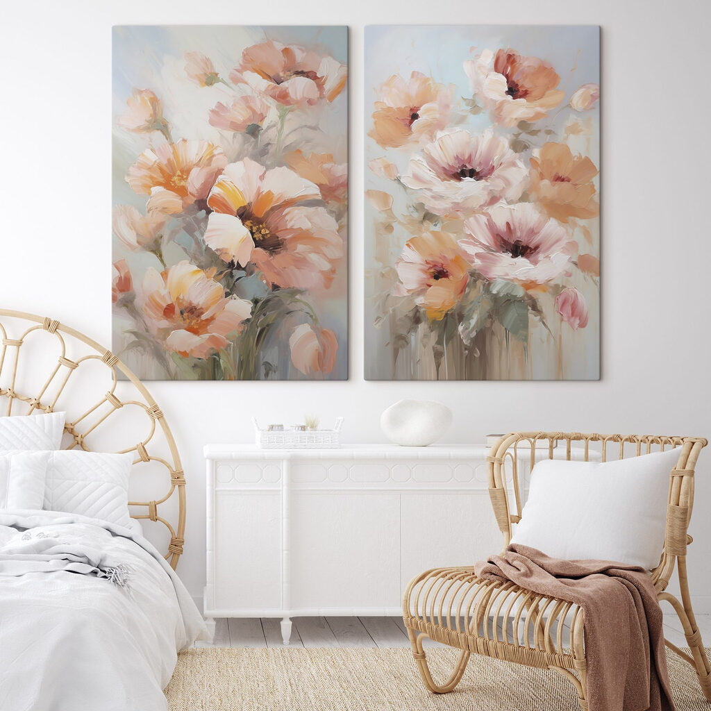 Blüten im zarten Morgenlicht in einem Interieur