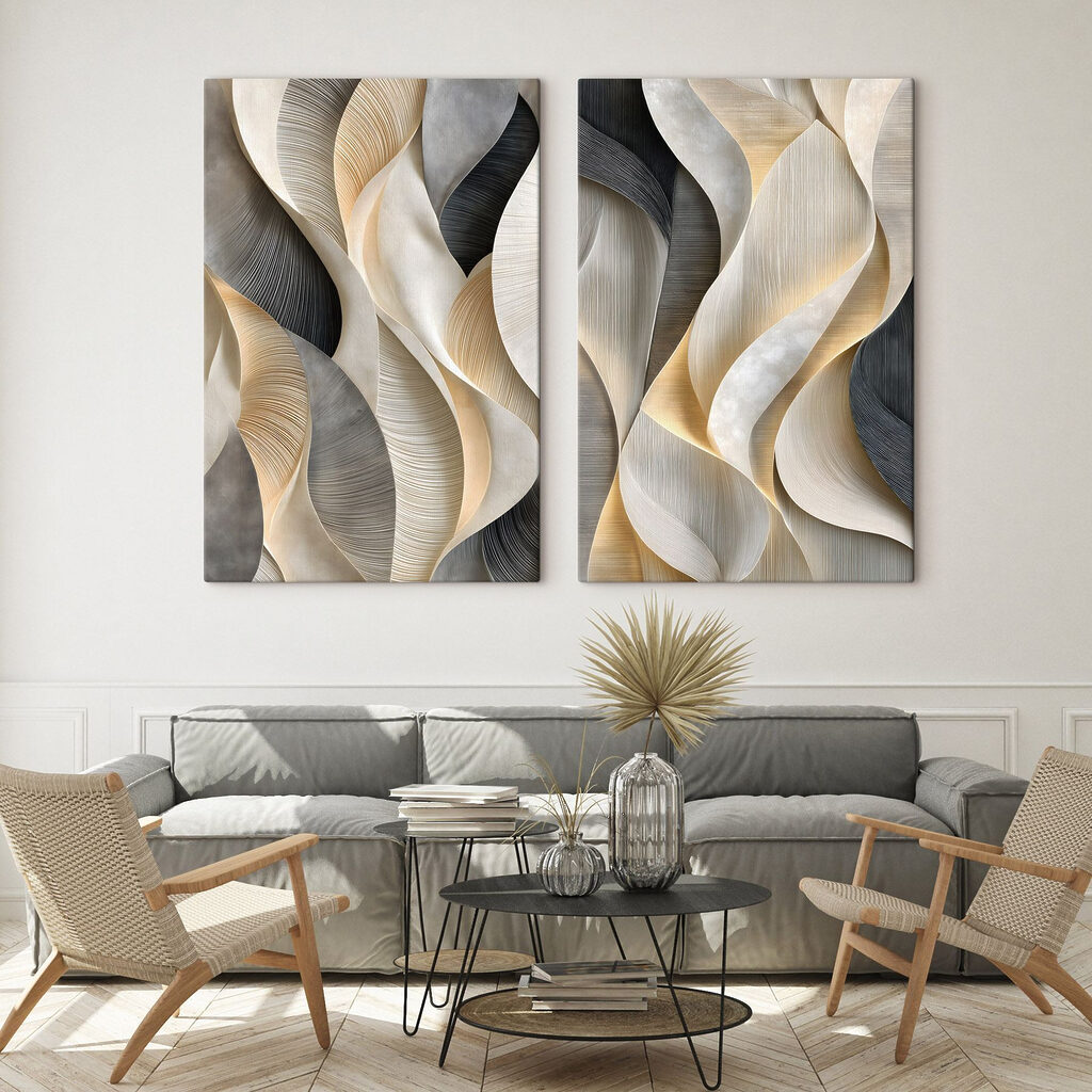 Blattformen in Wellen in einem Interieur