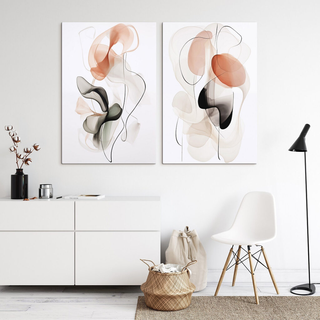 Schwebende Formen in einem Interieur