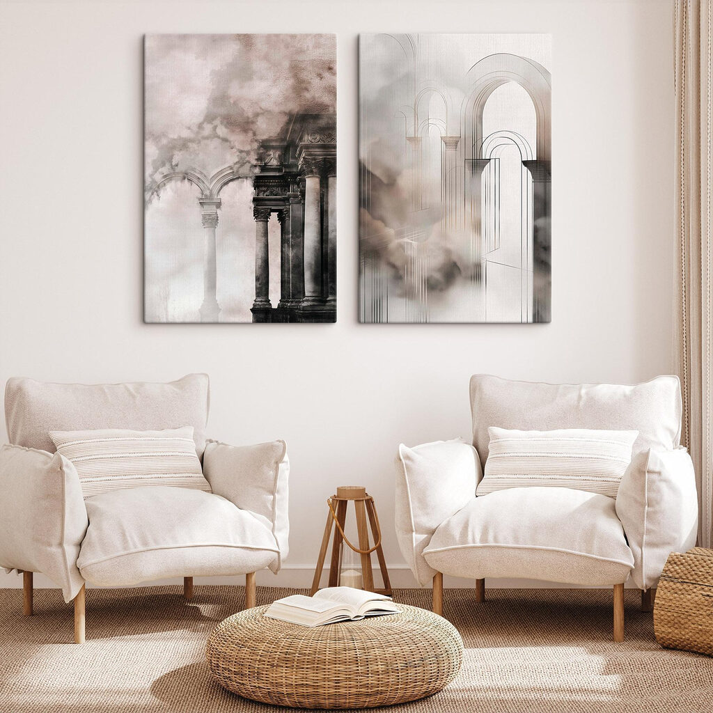 Bögen zwischen Wolken in einem Interieur