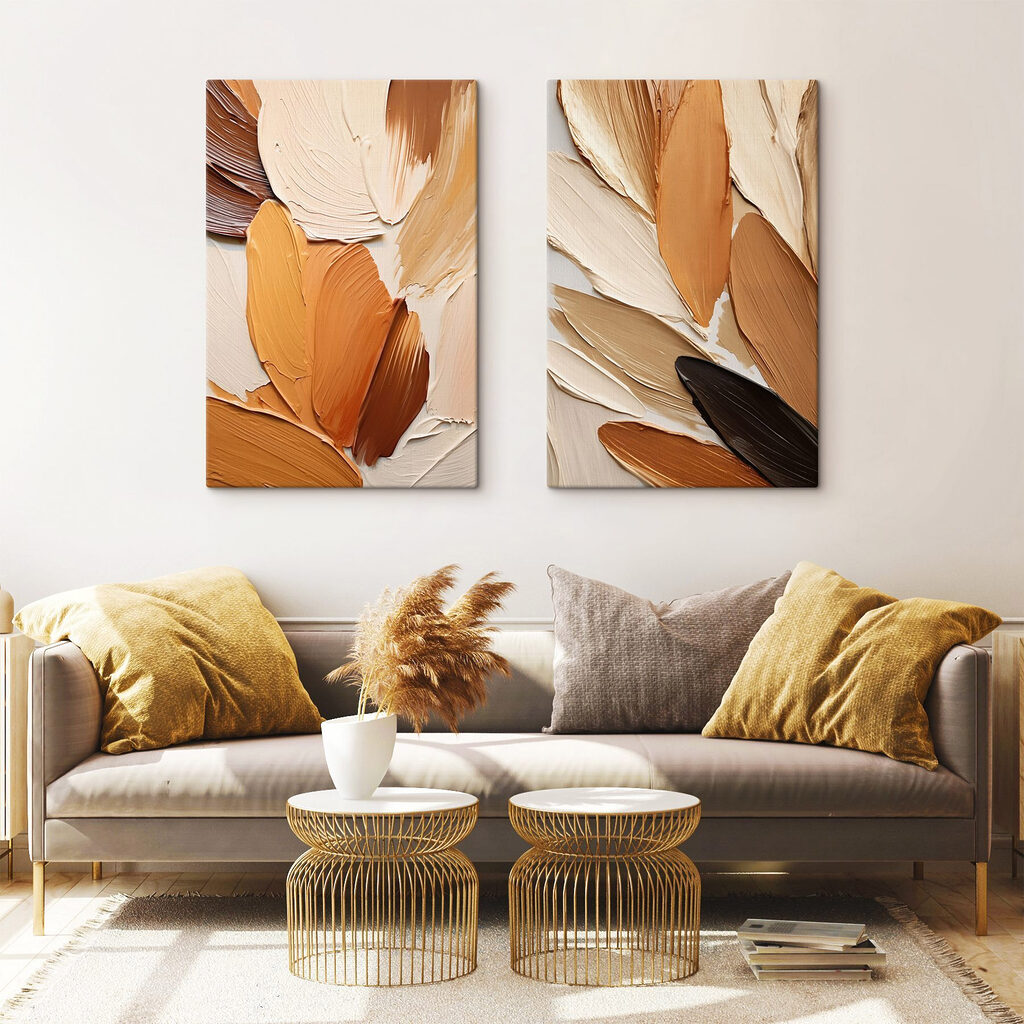 Ocker in breiten Zügen in einem Interieur