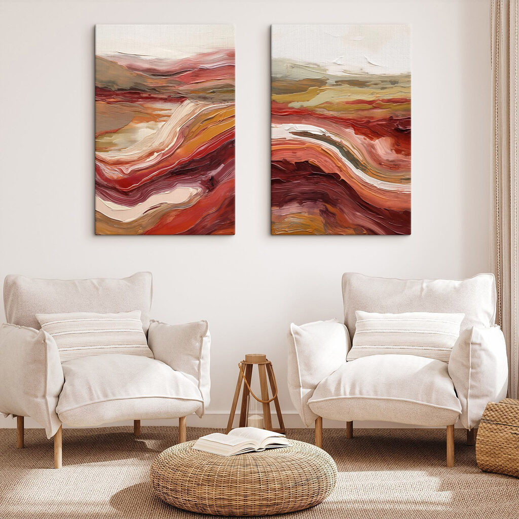 Fluss aus Farbschichten in einem Interieur