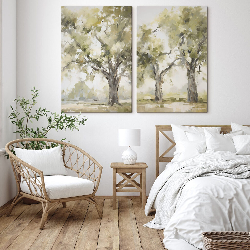 Licht unter alten Bäumen in einem Interieur