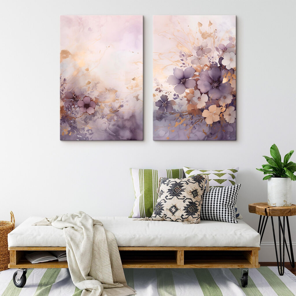 Blumen im Nebel in einem Interieur