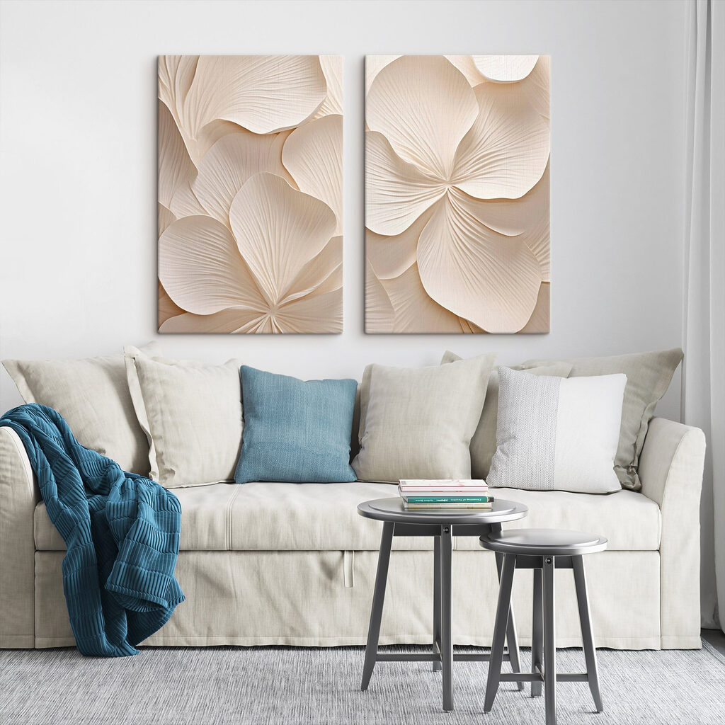 Blütenblätter wie Fächer in einem Interieur