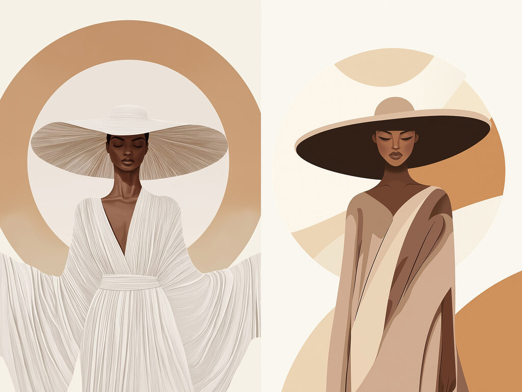 Sommerschatten unter Hüten — ganzes Design
