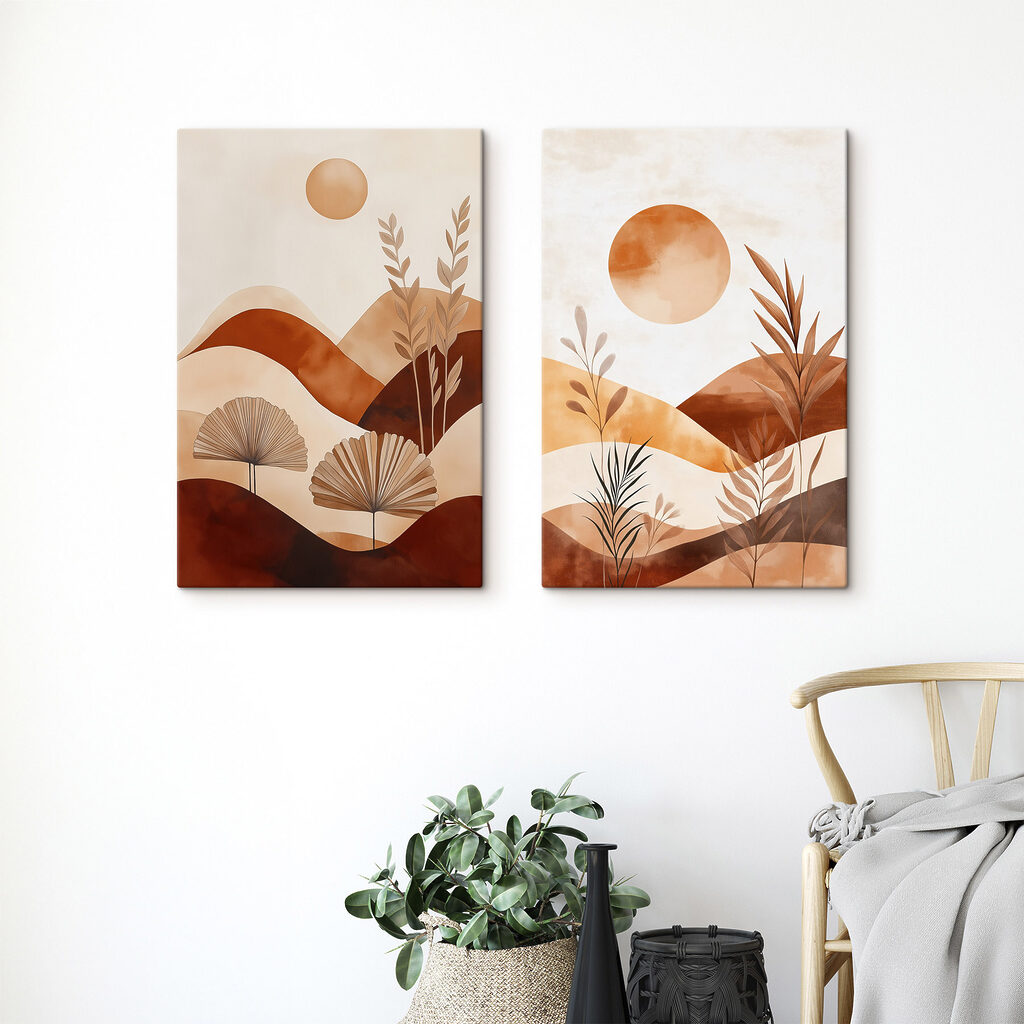 Sonne über Sandhügeln in einem Interieur