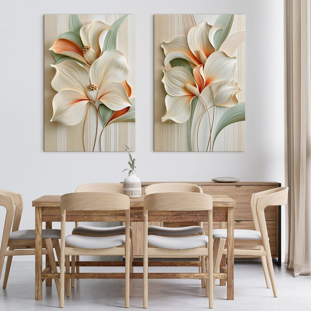 Weiße Blüten mit Adern — Interieur 1