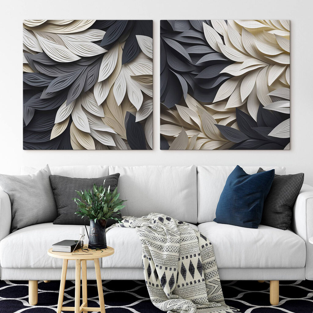 Blätter in Schwarz-Weiß — Interieur 1