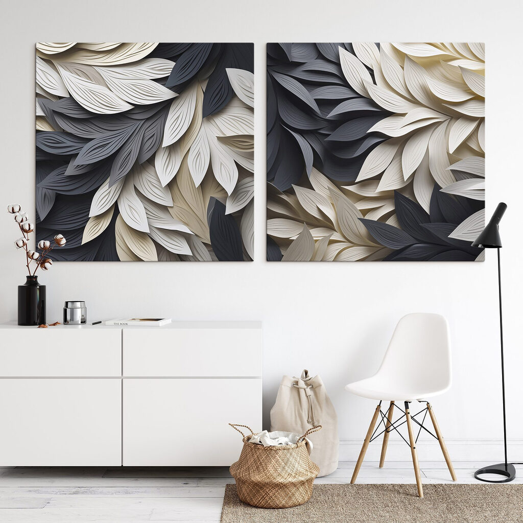 Blätter in Schwarz-Weiß — Interieur 2