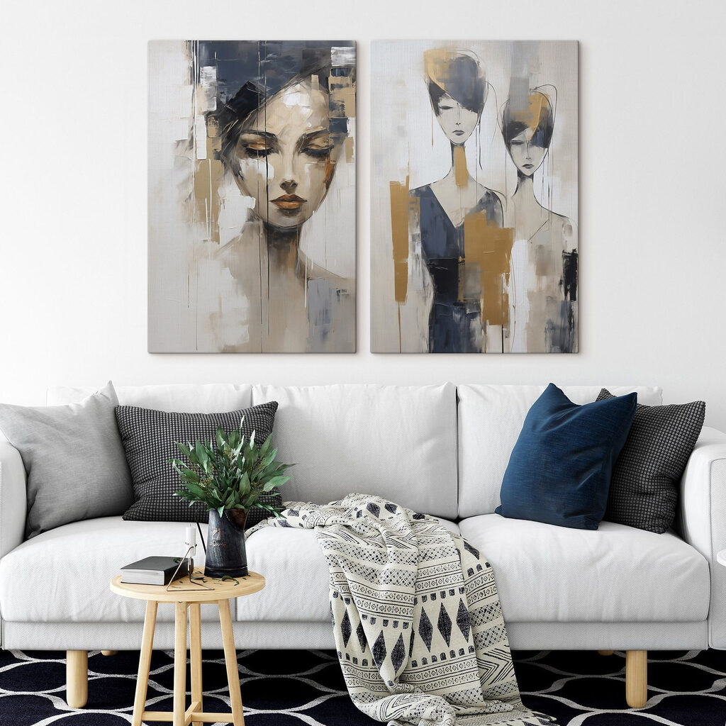 Porträts zwischen hohen Streifen — Interieur 2