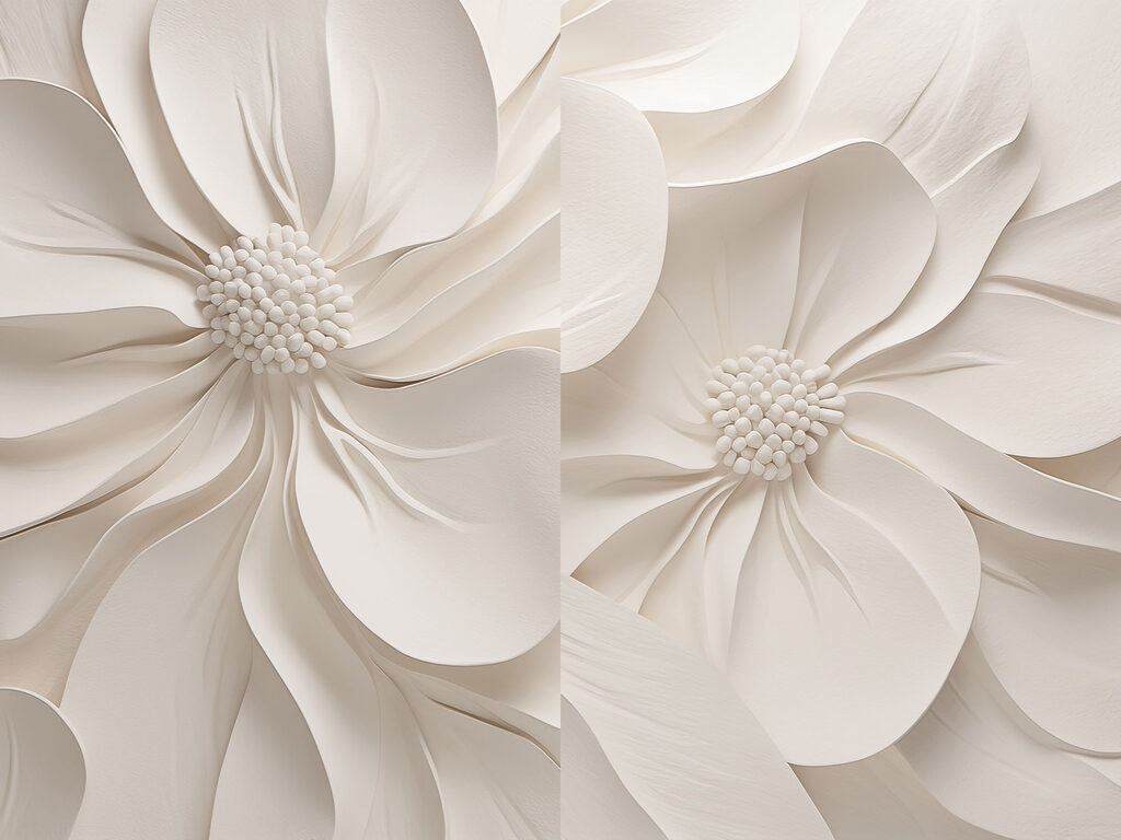 Große weiße Blüten — ganzes Design