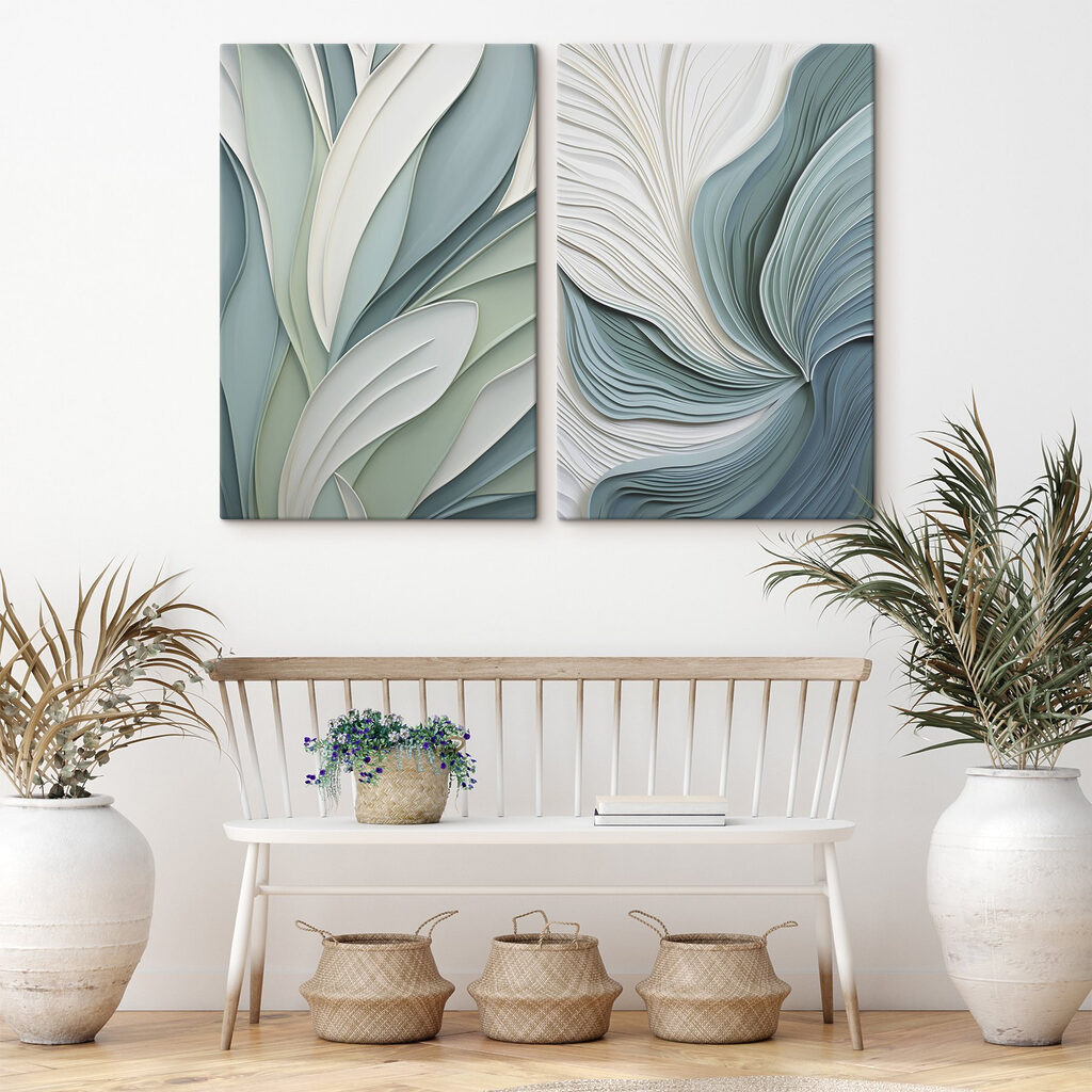 Blätter und blaugrüne Wellen — Interieur 1
