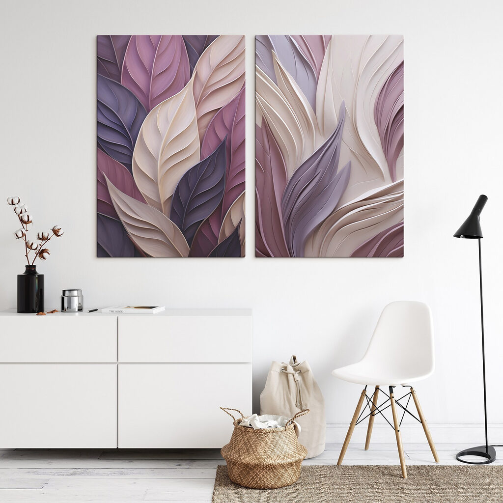 Blätter in lila Falten — Interieur 1