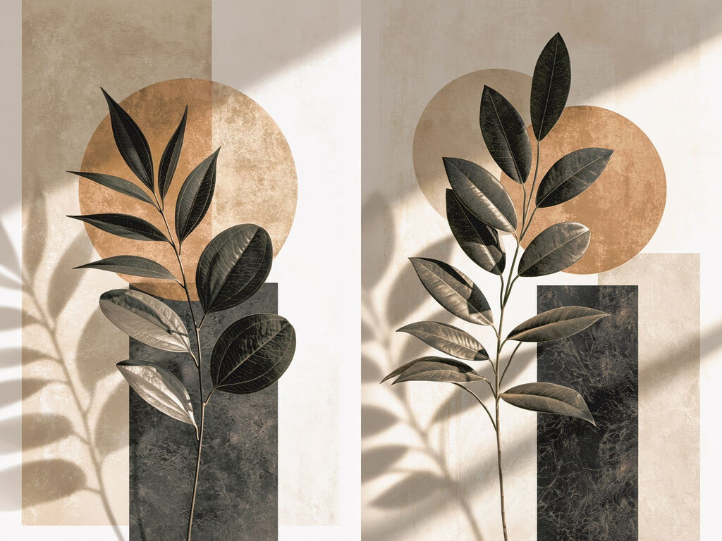 Blätter im Schattenspiel — ganzes Design