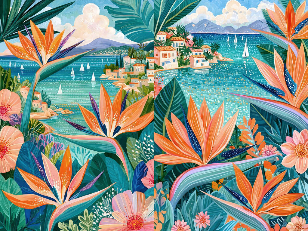 Bucht voller Blüten — ganzes Design