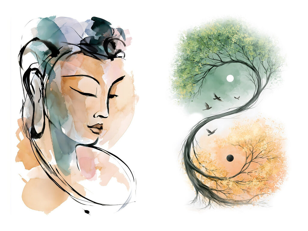 Gelassenheit in Aquarell — ganzes Design