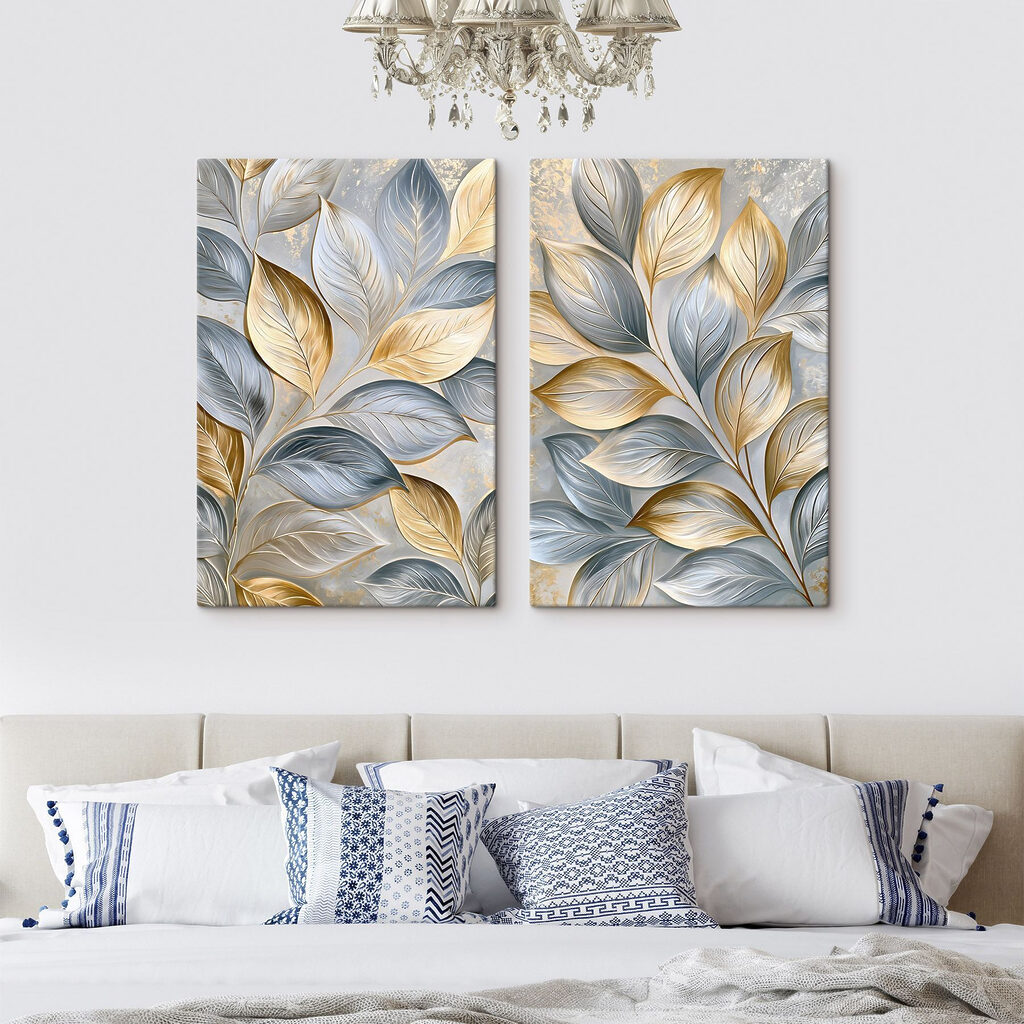 Silbergraue und goldene Blätter — Interieur 2