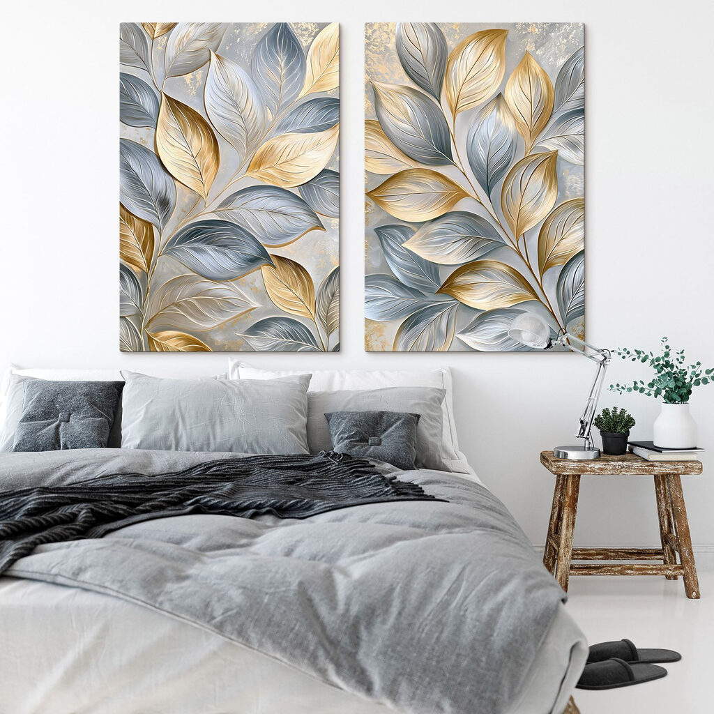 Silbergraue und goldene Blätter — Interieur 1