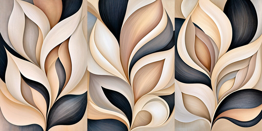 Geschwungene Blattformen — ganzes Design