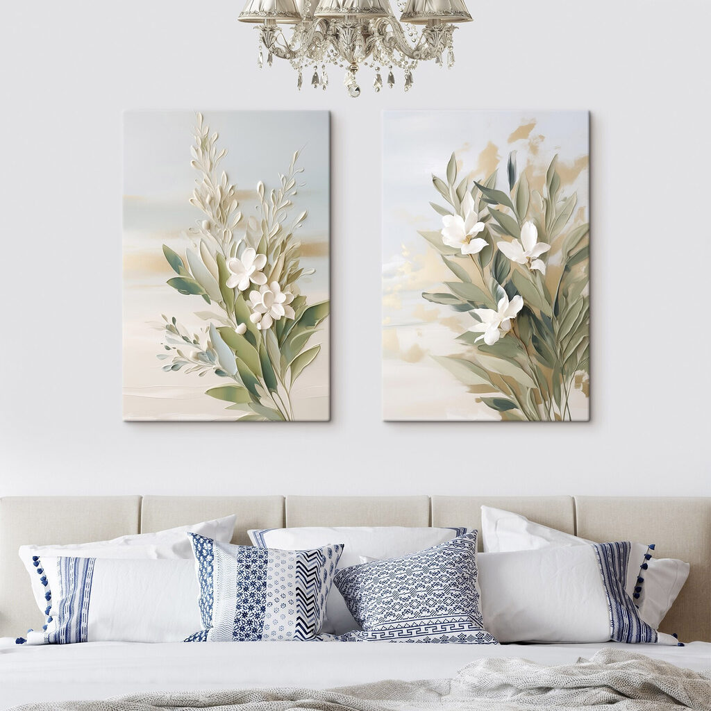 Weiße Blüten über Salbeigrün — Interieur 2