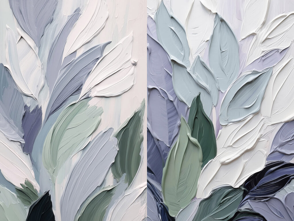 Pastellblätter in breiten Strichen — ganzes Design