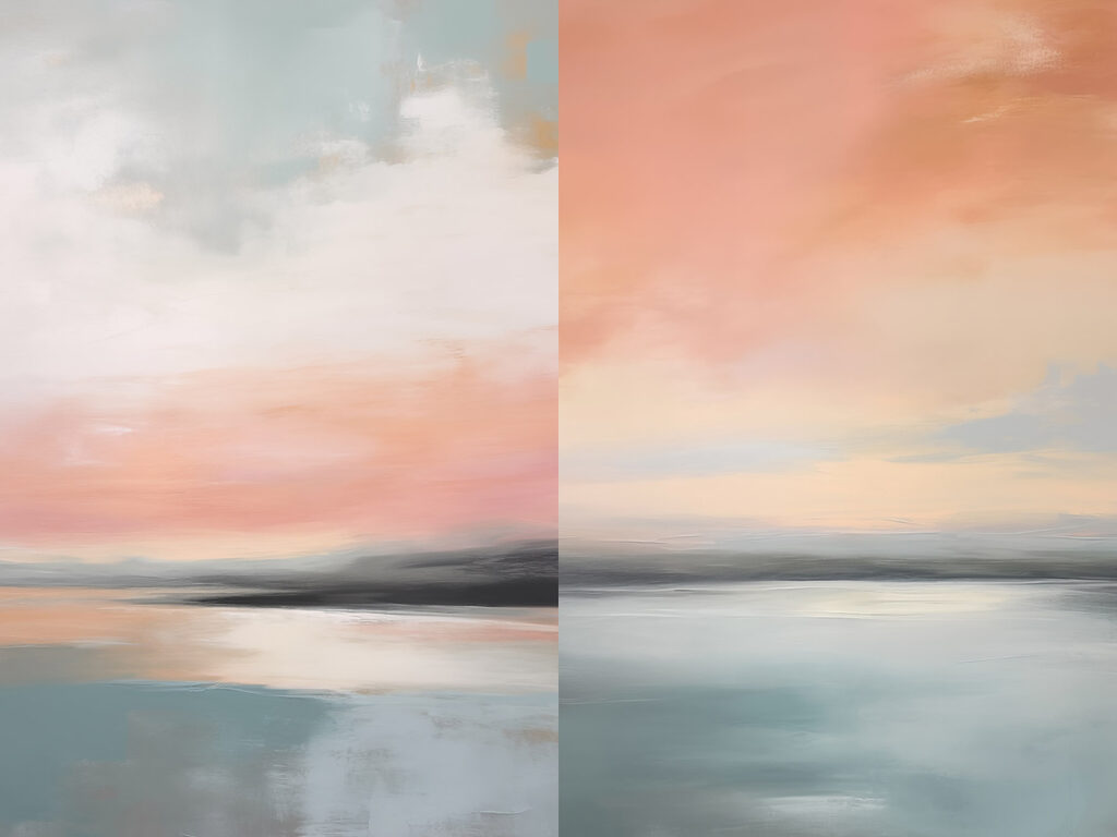 Zartrosa Abendhimmel — ganzes Design