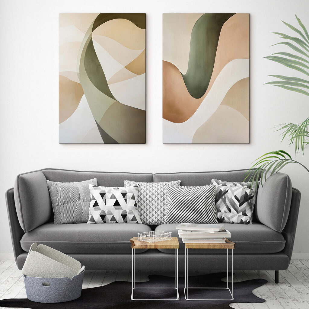 Wellige Flächen in Olivgrün — Interieur 1