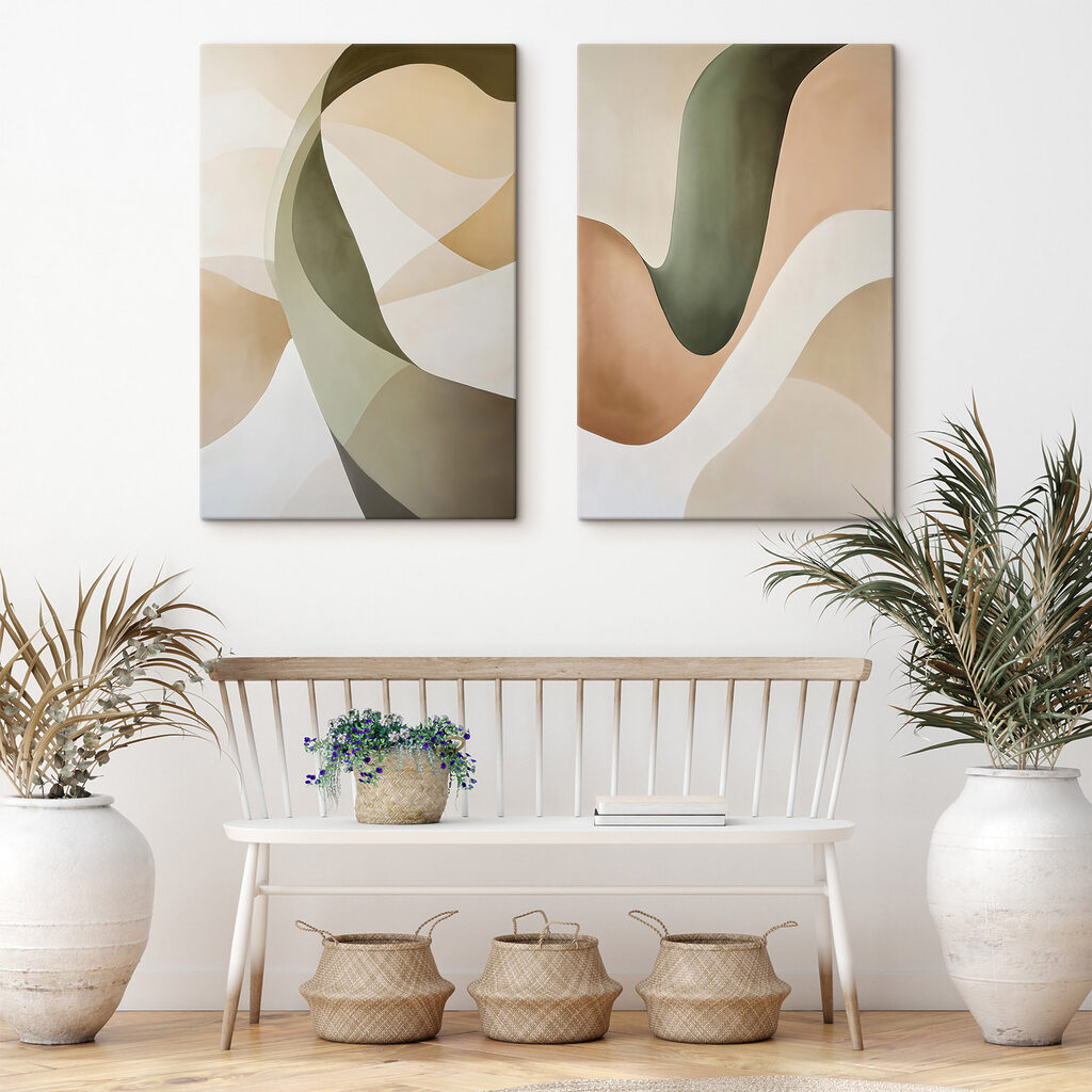 Wellige Flächen in Olivgrün — Interieur 2