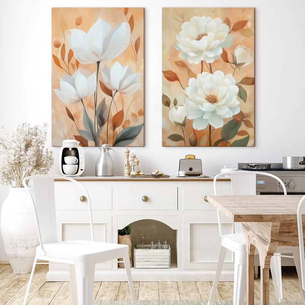 Weiße Blüten auf Orange — Interieur 2