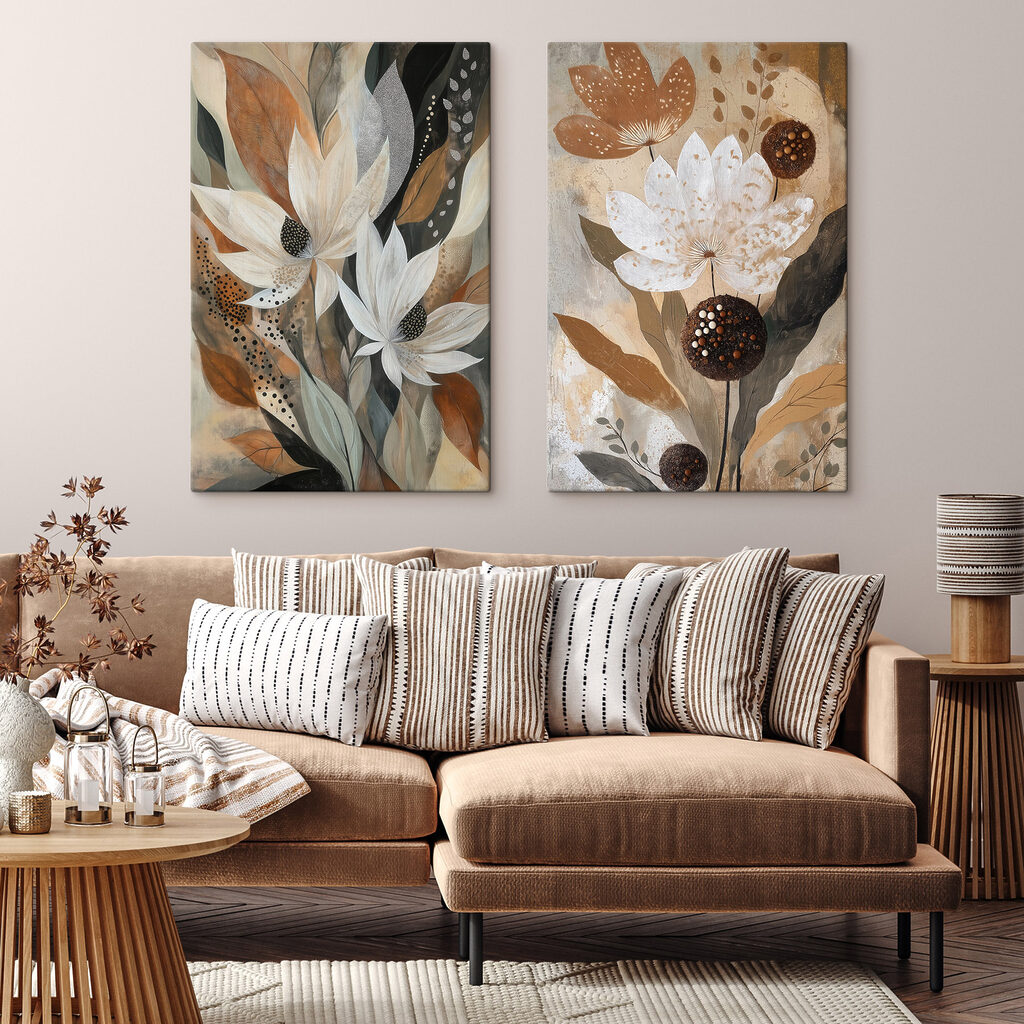 Blumen zwischen erdfarbenen Punkten — Interieur 1