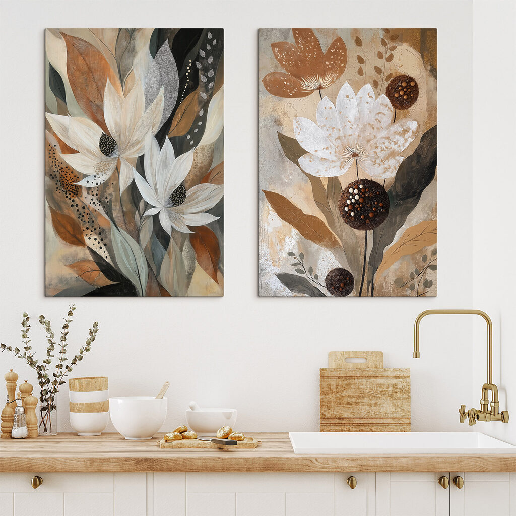 Blumen zwischen erdfarbenen Punkten — Interieur 2