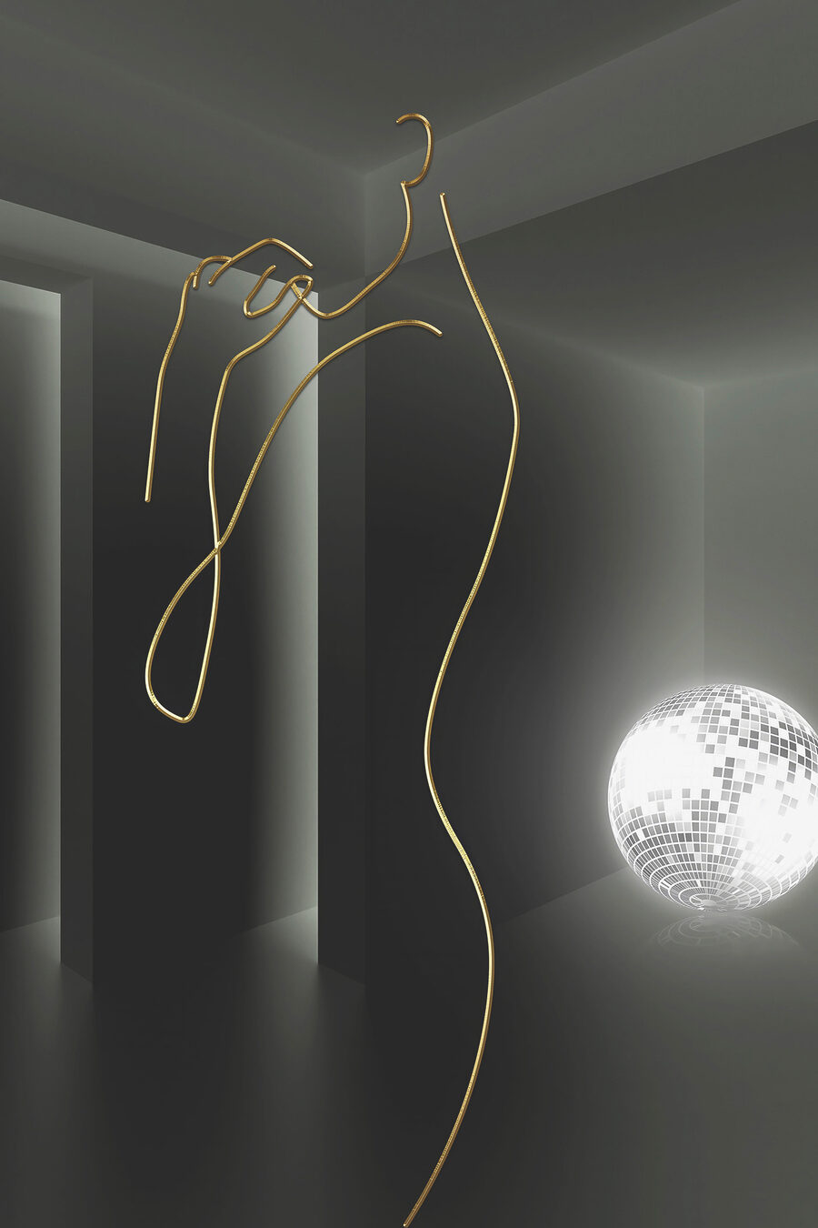 Silhouette aus Lichtlinien — ganzes Design