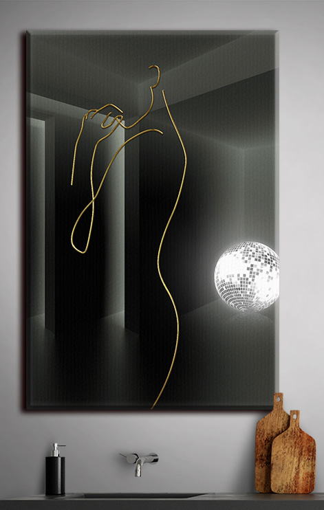 Silhouette aus Lichtlinien — Interieur 1