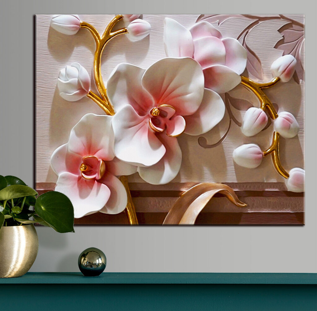 Orchideen im rosa Licht — Interieur 1