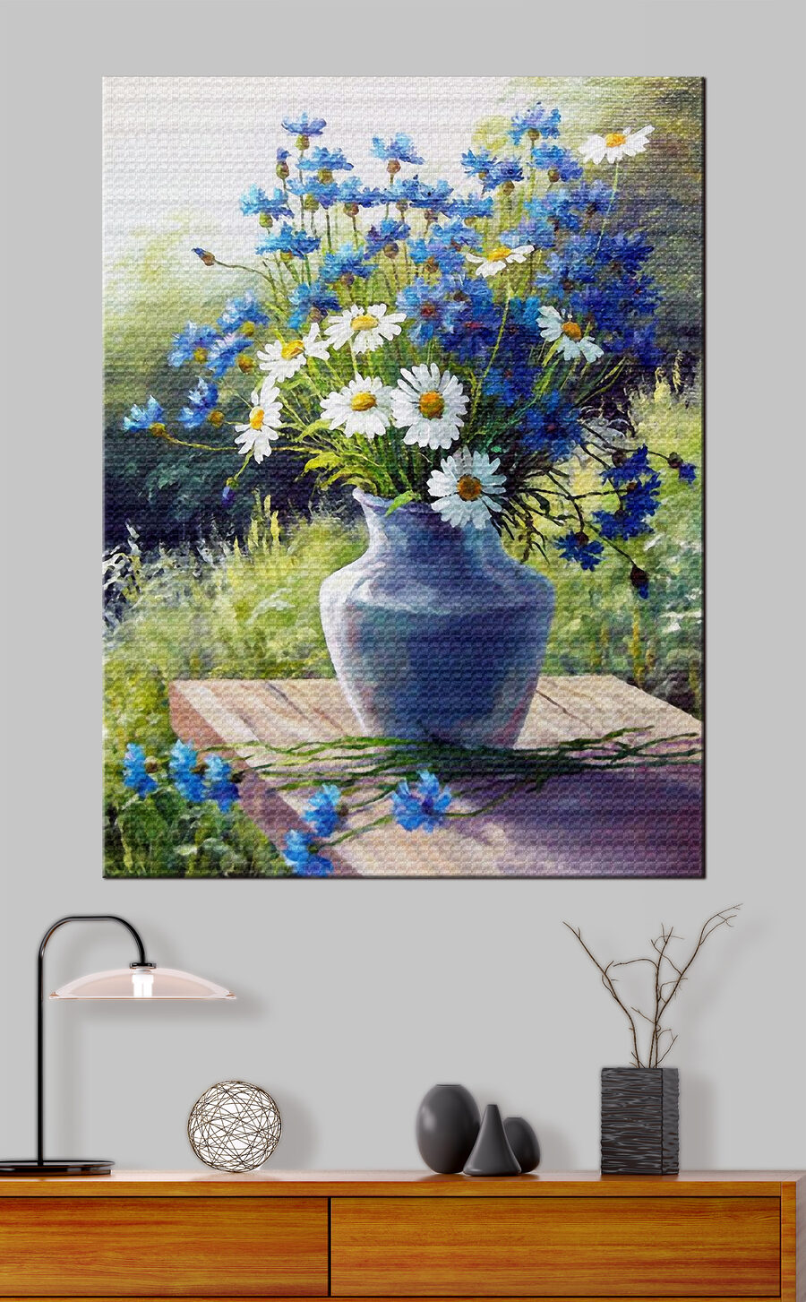 Blauer Strauß im Garten — Interieur 3