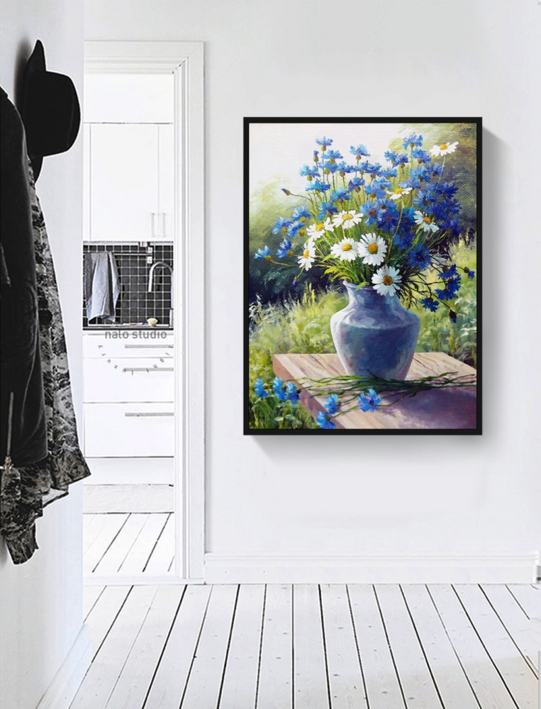Blauer Strauß im Garten — Interieur 1