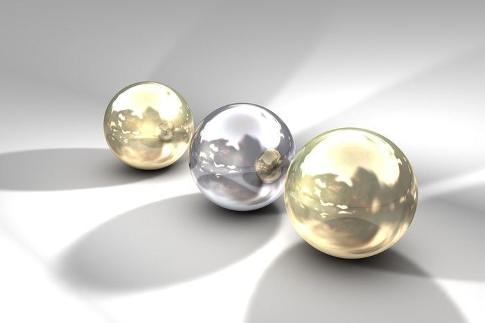 Drei Kugeln im Tageslicht — ganzes Design